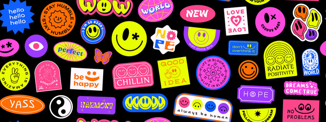 cool y2k seamless pattern design retro groovy vector image