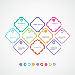 design a template from rhombus with icons vector image