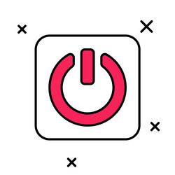 filled outline power button icon isolated on white vector image