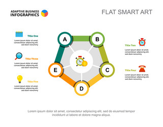 five financial points slide template vector image