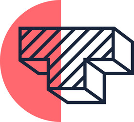 geometric figure creating an impossible object vector image