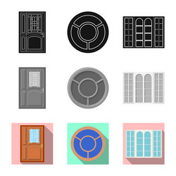 isolated object of door and front symbol set vector image