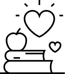 Love learning line icon concept sign outline vector