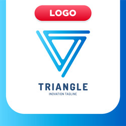 modern and simple triangle logo in line style vector image