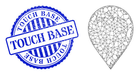 Rubber touch base badge and network map marker vector