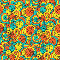 seamless pattern with curly wave spiral elements vector image
