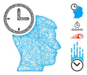 time management head web mesh vector image