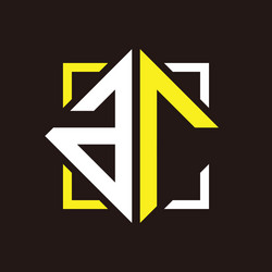 a r quadrangle monogram initials with square vector image