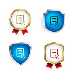 abstract edit document badge and label collection vector image