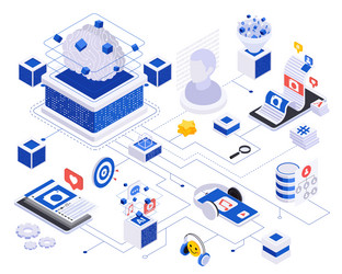 AI Content Creation Flowchart vector image