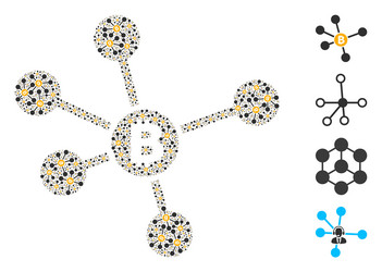 bitcoin links icon recursion collage vector image