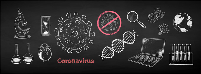 Collection coronavirus research concept vector