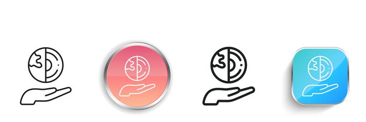 geology icon thin linear regular and button style vector image