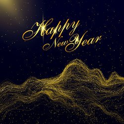 Golden Particle Mountain Background vector image