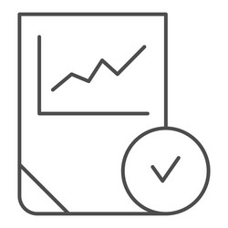 graph with check thin line icon chart tick vector image
