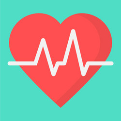 heartbeat flat icon medicine and healthcare vector