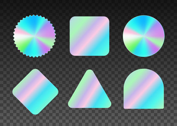 hologram labels of different shapes realistic vector image
