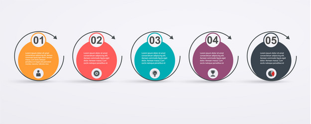 infographic design template with 5 step structure vector