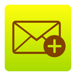 mail sign with add mark vector image