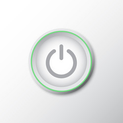 power button with green line and shadow vector image