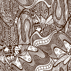 Seamless abstract hand-drawn pattern vector