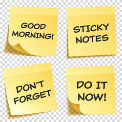 sticky note with text and shadow isolated vector