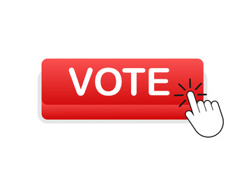 Vote button hand click icon finger vector