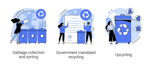 waste disposal and reuse abstract concept vector