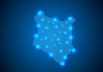 Abstract blue background with map internet line vector