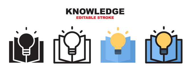 knowledge icon set with different styles editable vector image