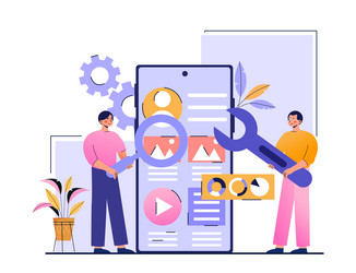 mobile application development vector image