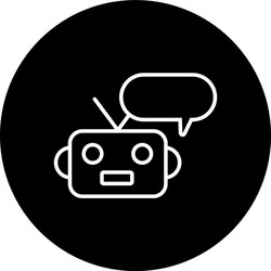 Robot with speech bubble line style vector