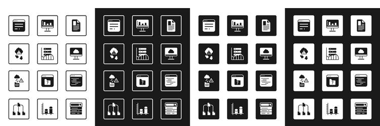 set file document server data web hosting cloud vector image