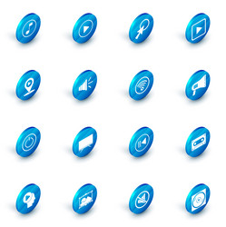 set play in circle arrow cursor square digital vector image