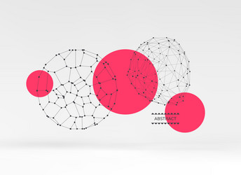 sphere with connected lines and dots global vector image