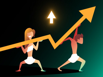 teamwork composition in gradient style vector image