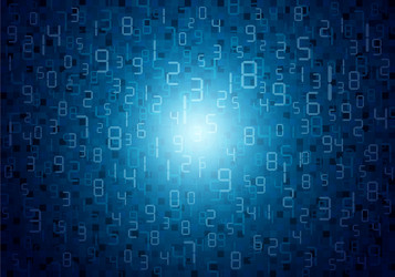 Blue abstract digital numbers background design vector