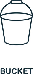bucket line icon thin style element from vector image