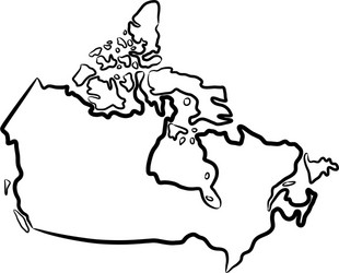 canada map from abstract futuristic hexagonal vector image