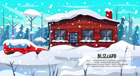 Cartoon snow storm blizzard natural disaster Vector Image