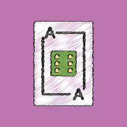 flat shading style icon dice on playing card vector image