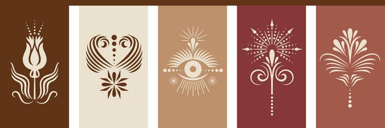 Floral Elements - Abstract Patterns vector image