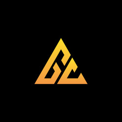 g c monogram initial logo with a yellow triangle vector image
