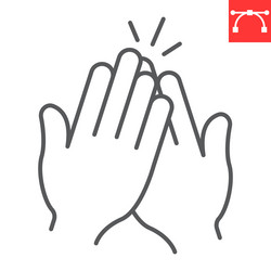 High five gesture line icon vector