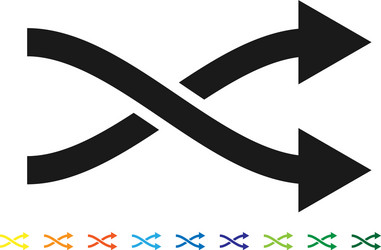 Intersecting Curved Arrows - Color Variations vector image