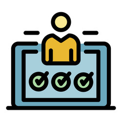 recruiter check mark icon color outline vector image