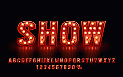 show font set collection letters and numbers vector image