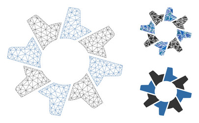 tooth gear mesh network model and triangle vector image