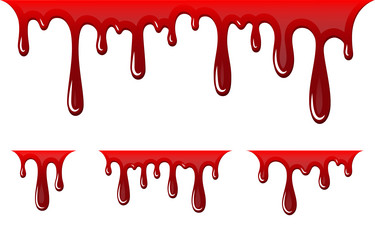 blood drip 3d set halloween bloodstain isolated vector