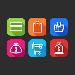 flat icons for web and mobile applications vector image
